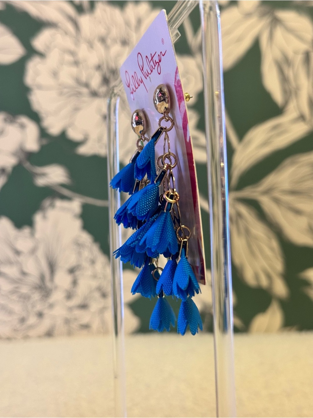Lilly Pulitzer Blue Dangle Earrings NWT & Lilly Dustbag! - Picture 4 of 5